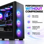 Phanteks Eclipse G370A Mid-Tower Gaming Case, 3× M25 D-RGB Fans, High-Airflow Mesh, SSI-EEB / E-ATX, 360mm Top Radiator, 375mm GPU, USB-C | BLACK  - Image 4