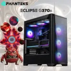 Phanteks Eclipse G370A Mid-Tower Gaming Case, 3× M25 D-RGB Fans, High-Airflow Mesh, SSI-EEB / E-ATX, 360mm Top Radiator, 375mm GPU, USB-C | BLACK  - Image 2