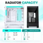 Phanteks XT View Mid-Tower Gaming Case, 3× M25 D-RGB Fans, Panoramic Tempered Glass, E-ATX, Back-Connect Ready, 360mm Radiator, 415mm GPU, USB-C | BLACK - Image 10