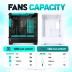 Phanteks XT View Mid-Tower Gaming Case, 3× M25 D-RGB Fans, Panoramic Tempered Glass, E-ATX, Back-Connect Ready, 360mm Radiator, 415mm GPU, USB-C | BLACK - Image 11