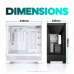 Phanteks XT View Mid-Tower Gaming Case, 3× M25 D-RGB Fans, Panoramic Tempered Glass, E-ATX, Back-Connect Ready, 360mm Radiator, 415mm GPU, USB-C | BLACK - Image 12