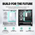 Phanteks XT View Mid-Tower Gaming Case, 3× M25 D-RGB Fans, Panoramic Tempered Glass, E-ATX, Back-Connect Ready, 360mm Radiator, 415mm GPU, USB-C | BLACK - Image 6