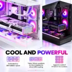 Phanteks XT View Mid-Tower Gaming Case, 3× M25 D-RGB Fans, Panoramic Tempered Glass, E-ATX, Back-Connect Ready, 360mm Radiator, 415mm GPU, USB-C | BLACK - Image 5