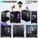 Phanteks XT View Mid-Tower Gaming Case, 3× M25 D-RGB Fans, Panoramic Tempered Glass, E-ATX, Back-Connect Ready, 360mm Radiator, 415mm GPU, USB-C | BLACK - Image 13