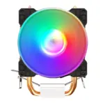 COOLMOON P2 CPU Air Cooler with Two Copper Heat Pipes, 90 mm Mixed-Color LED Fan, 45 CFM, 1,800 RPM, 23 dBA, 3-Pin - Image 2