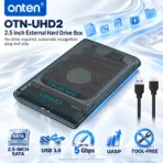 ONTEN OTN-UHD2 Transparent USB 3.0 Enclosure for 2.5-Inch SATA I/II/III HDDs and SSDs, Tool-Free Plug-and-Play, Up to 5 Gbps with UASP