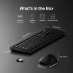 Belkin BBZ010 Wireless Keyboard and Mouse Combo, 2.4 GHz, Full-Size Keyboard with Number Pad, Ambidextrous 3-Button Mouse, USB-A Receiver, Black - Image 2