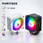 Phanteks Polar ST5 CPU Air Cooler, 5×6mm Copper Heatpipes, 120mm M25 D-RGB PWM Fan, 2000 RPM, 84.26 CFM, 154mm, AMD AM4/AM5 & Intel LGA1700 | BLACK - Image 3