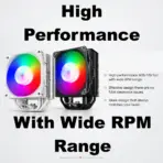 Phanteks Polar ST5 CPU Air Cooler, 5×6mm Copper Heatpipes, 120mm M25 D-RGB PWM Fan, 2000 RPM, 84.26 CFM, 154mm, AMD AM4/AM5 & Intel LGA1700 | BLACK - Image 7