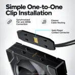 Phanteks D28-120 Reverse Flow D-RGB PWM 3-Pack, Infinity Mirror Side Lighting, 28mm Modular Fans, 1800 RPM, 72.05 CFM, 5V ARGB, 4-Pin PWM | BLACK  - Image 6