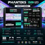 Phanteks D28-120 Reverse Flow D-RGB PWM 3-Pack, Infinity Mirror Side Lighting, 28mm Modular Fans, 1800 RPM, 72.05 CFM, 5V ARGB, 4-Pin PWM | WHITE  - Image 8