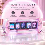 Divoom TimesGate II Cyberpunk Smart Pixel Display, 5 × 1.44" LCD 128×128 Screens, 2.4GHz Wi-Fi, Custom GIF/Pixel Art, Live Clock/Weather/Social Stats, RGB Ambient Lighting, iOS/Android App, USB-C Powered – Pink - Image 3