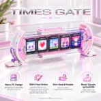 Divoom TimesGate II Cyberpunk Smart Pixel Display, 5 × 1.44" LCD 128×128 Screens, 2.4GHz Wi-Fi, Custom GIF/Pixel Art, Live Clock/Weather/Social Stats, RGB Ambient Lighting, iOS/Android App, USB-C Powered – Pink - Image 5