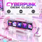 Divoom TimesGate II Cyberpunk Smart Pixel Display, 5 × 1.44" LCD 128×128 Screens, 2.4GHz Wi-Fi, Custom GIF/Pixel Art, Live Clock/Weather/Social Stats, RGB Ambient Lighting, iOS/Android App, USB-C Powered – Pink - Image 7