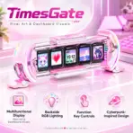 Divoom TimesGate II Cyberpunk Smart Pixel Display, 5 × 1.44" LCD 128×128 Screens, 2.4GHz Wi-Fi, Custom GIF/Pixel Art, Live Clock/Weather/Social Stats, RGB Ambient Lighting, iOS/Android App, USB-C Powered – Pink - Image 9