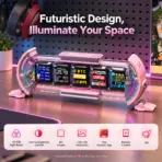 Divoom TimesGate II Cyberpunk Smart Pixel Display, 5 × 1.44" LCD 128×128 Screens, 2.4GHz Wi-Fi, Custom GIF/Pixel Art, Live Clock/Weather/Social Stats, RGB Ambient Lighting, iOS/Android App, USB-C Powered – Pink - Image 4