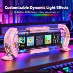 Divoom TimesGate II Cyberpunk Smart Pixel Display, 5 × 1.44" LCD 128×128 Screens, 2.4GHz Wi-Fi, Custom GIF/Pixel Art, Live Clock/Weather/Social Stats, RGB Ambient Lighting, iOS/Android App, USB-C Powered – Pink - Image 8