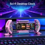 Divoom TimesGate II Cyberpunk Smart Pixel Display, 5 × 1.44" LCD 128×128 Screens, 2.4GHz Wi-Fi, Custom GIF/Pixel Art, Live Clock/Weather/Social Stats, RGB Ambient Lighting, iOS/Android App, USB-C Powered – Pink - Image 14