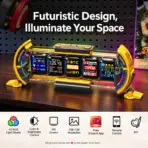 Divoom TimesGate II Cyberpunk Smart Pixel Display, 5 × 1.44" LCD 128×128 Screens, 2.4GHz Wi-Fi, Custom Pixel Art & Live Widgets, 45-LED RGB Lighting, 12 Effects, iOS/Android App, USB-C Powered – Yellow - Image 4