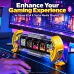Divoom TimesGate II Cyberpunk Smart Pixel Display, 5 × 1.44" LCD 128×128 Screens, 2.4GHz Wi-Fi, Custom Pixel Art & Live Widgets, 45-LED RGB Lighting, 12 Effects, iOS/Android App, USB-C Powered – Yellow - Image 5