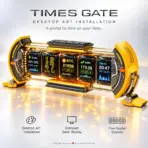 Divoom TimesGate II Cyberpunk Smart Pixel Display, 5 × 1.44" LCD 128×128 Screens, 2.4GHz Wi-Fi, Custom Pixel Art & Live Widgets, 45-LED RGB Lighting, 12 Effects, iOS/Android App, USB-C Powered – Yellow - Image 6
