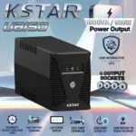 KSTAR UA150 1500VA Line Interactive UPS With Double Boost Single Buck AVR, 900W Output, Simulated Sinewave Backup, Cold Start, Fast Charging, Network Protection, Four Output Sockets, 12V / 9Ah × 2 Batteries 