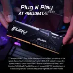 Kingston Fury Beast RGB 32GB 6000MT/s DDR5 RAM Kit (2 x 16GB) CL36 1.35V Desktop Memory Single Module | AMD® EXPO &  Intel XMP  | Plug N Play | 288-Pin DIMM | KF560C36BBEAK2-32 - Image 2