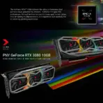 PNY GeForce RTX 3070 8GB XLR8 Gaming REVEL EPIC-X RGB Triple Fan Edition With 5888 CUDA Cores 1725MHz Boost 14Gbps GDDR6 256-Bit PCIe 4.0 HDMI 2.1 DP 1.4  |  USED ITEM - Image 2