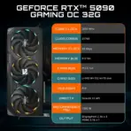 GIGABYTE GeForce RTX 5090 Gaming OC 32GB GDDR7 512-bit GPU Blackwell Architecture, 2550MHz, PCIe 5.0, WINDFORCE Cooling, RGB Halo, Sliding Side Plate, Dual BIOS, HDMI 2.1b, DisplayPort 2.1b, ATX | BLACK GV-N5090GAMING OC-32GD | 1 YEAR WARRANTY - Image 7