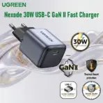 UGREEN Nexode 30W USB-C GaN II Fast Charger With PPS Adaptive Charging, Thermal Guard Protection And Ultra-Compact Design For iPhone 16, Galaxy S24 And MacBook Air | CD319-90666