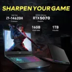 MSI Katana 15 HX B14WGK Intel® Core i7-14650HX | 16GB DDR5 RAM ; 1TB NVMe SSD | RTX 5070 , 8GB | 15.6-inch QHD 165Hz IPS Display | 4-Zone RGB Backlit Keyboard |Windows 11 | BLACK - Image 2
