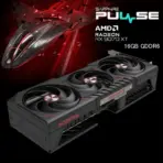 SAPPHIRE PULSE AMD Radeon RX 9070 XT GPU – 16GB GDDR6, 2970MHz Boost Clock, RDNA 4, 64MB Infinity Cache, Ray Tracing, AI Acceleration, Free Flow Cooling, PCIe 5.0 , 2x HDMI®  2x DisplayPort™ 2.1a | BLACK | 1 YEAR WARRANTY