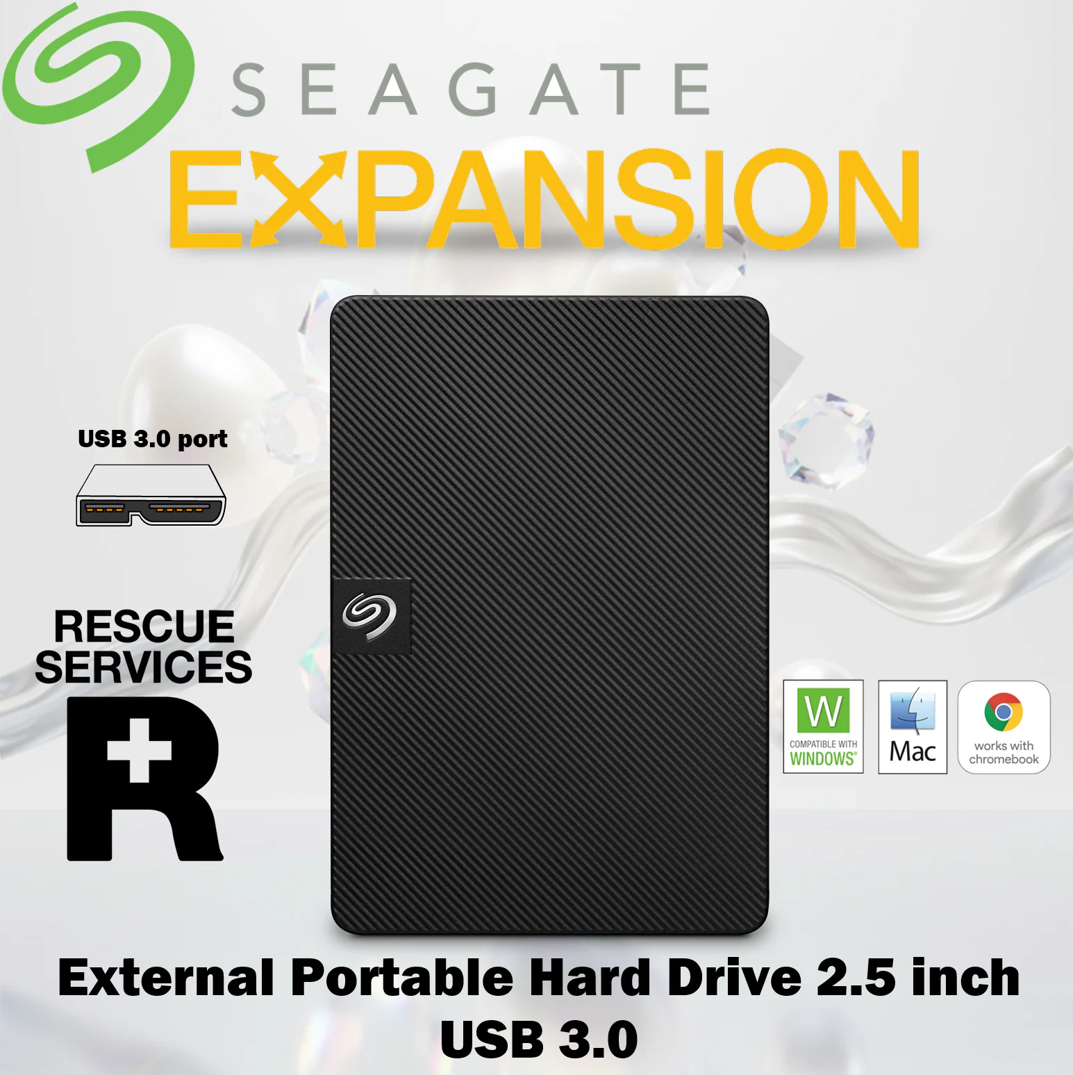 Seagate-Expansion-Portable-Hard-Drive-USB-3.0-2.webp Seagate Expansion Portable Hard Drive 4TB USB 3.0 Plug-And-Play, Compact Slim Design, Cross-Compatible With Windows Mac And Chromebook, Rescue Data Recovery Services | STKM4000400 - Image 1