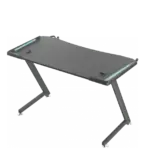 Gaming Computer Desk (120x60x73) MDF Top , Z Shaped Metal Legs , RGB Lit , Headset & Cup Holders | Black - Image 3