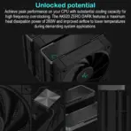 DeepCool Ak620 Zero Dark Dual-Tower CPU Cooler with 6 Copper Heatpipes, Dual 120mm Fdb Fans , 500-1850 Rpm , 68.99 Cfm,  260w Max Dissipation , Intel LGA AMD AM5/AM4 Sockets | BLACK - Image 4