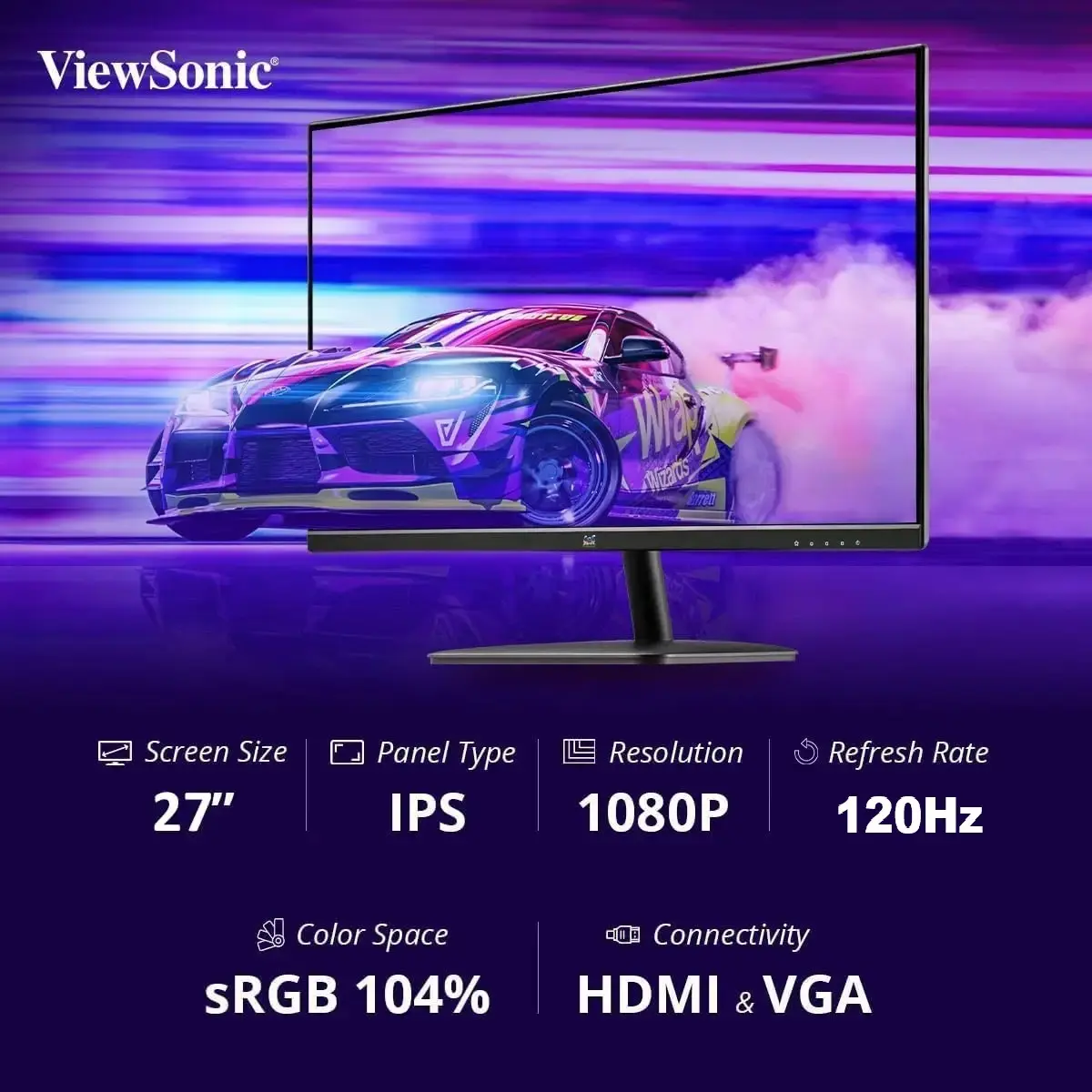 VA2736-H-ViewSonic-27-inch-IPS-FHD-Monitor-120Hz-1ms-MPRT-1.webp ViewSonic VA2736-H 27 inch Full HD Monitor - 120Hz, IPS Technology, 1ms Response, Borderless Design, Low Blue Light and Flicker-Free Technology ; Tilt Adjustable ; VGA , HDMI 1.4 , Audio Out Connectivity - Image 1