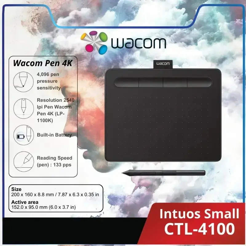 Wacom-Intuos-S-Black-Bluetooth-Drawing-Tablet-with-Pen-1.webp Wacom Intuos S Black with Bluetooth – Drawing Tablet with Pen, Stylus Battery-free & Pressure-sensitive, Compatible with Windows, Mac & Android, Perfect Tablet for Drawing, Graphics or Remote Working - Image 1