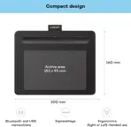 Wacom Intuos S Black with Bluetooth – Drawing Tablet with Pen, Stylus Battery-free & Pressure-sensitive, Compatible with Windows, Mac & Android, Perfect Tablet for Drawing, Graphics or Remote Working - Image 6