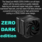DeepCool Ak620 Zero Dark Dual-Tower CPU Cooler with 6 Copper Heatpipes, Dual 120mm Fdb Fans , 500-1850 Rpm , 68.99 Cfm,  260w Max Dissipation , Intel LGA AMD AM5/AM4 Sockets | BLACK - Image 3
