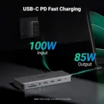 UGREEN Revodok Pro 313 13-In-1 USB-C Docking Station 4K@60Hz Triple Display Dual HDMI DP 10Gbps USB-C USB-A 100W PD Gigabit Ethernet SD TF 3.5mm Audio - Image 5
