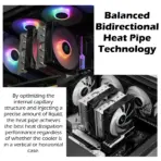 DeepCool AG620 ARGB Dual Tower CPU Cooler With 260W TDP, 6 Copper Heat Pipes, Dual 120mm Hydro Bearing Fans, Addressable RGB Lighting, Core Touch 2.0, LGA1851 & AM5 Support | BLACK  - Image 4