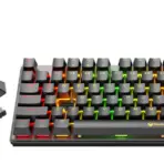 MEETION MK008 PRO TKL Mechanical Gaming Keyboard | 87-Key, RGB Backlit, Hot-Swap Red Switches, Volume Knob, USB-C, Anti-Ghosting – Black - Image 3