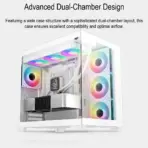 DeepCool CG530 4F Dual-Chamber Mid-Tower ATX Case with 270° Glass View, 4 ARGB Fans, 360mm Radiator Support, USB-C, 410mm GPU Support, Hidden Cabling, 7 Expansion Slots | WHITE - Image 3