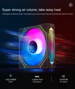 SEGOTEP HB12 Combo Kit Gaming PC Cooling (3x Fan + 10port 5v ARGB Controller Hub+ Remote Control ) - 120mm - Infinity Mirror ARGB Design on Sides -molex - Hydraulic Bearing- THREE Fans - White - Image 10