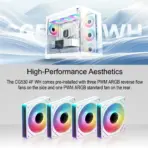 DeepCool CG530 4F Dual-Chamber Mid-Tower ATX Case with 270° Glass View, 4 ARGB Fans, 360mm Radiator Support, USB-C, 410mm GPU Support, Hidden Cabling, 7 Expansion Slots | WHITE - Image 4