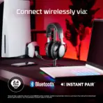 HyperX Cloud III S Black Wireless Gaming Headset – 120Hr Battery, Bluetooth & 2.4GHz, DTS® Spatial Audio, 53mm Angled Drivers, Dual Mic System, Premium Comfort, Multi-Platform Ready - Image 3