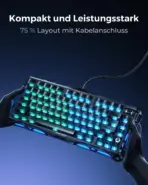 GravaStar Mercury V75-HE Gaming Keyboard With RGB Gateron Magnetic Jade Pro Switch : 8000Hz Polling Rate, 0.005mm Magnetic Switch Precision, 0.125ms Ultra-Low Latency, Adjustable Actuation, Rapid Trigger, Semi-Aluminum Build  | Stealth Black ● USED - Image 5