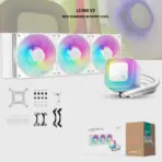 DeepCool LE360 WH V2 CPU Liquid Cooler 360mm Radiator With Frosted Pump 3x ARGB Fans Anti-Leak Tech PWM Control Intel LGA1851/1700/1200 AMD AM5/AM4 | WHITE - Image 2