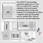 DeepCool CG530 4F Dual-Chamber Mid-Tower ATX Case with 270° Glass View, 4 ARGB Fans, 360mm Radiator Support, USB-C, 410mm GPU Support, Hidden Cabling, 7 Expansion Slots | WHITE - Image 5